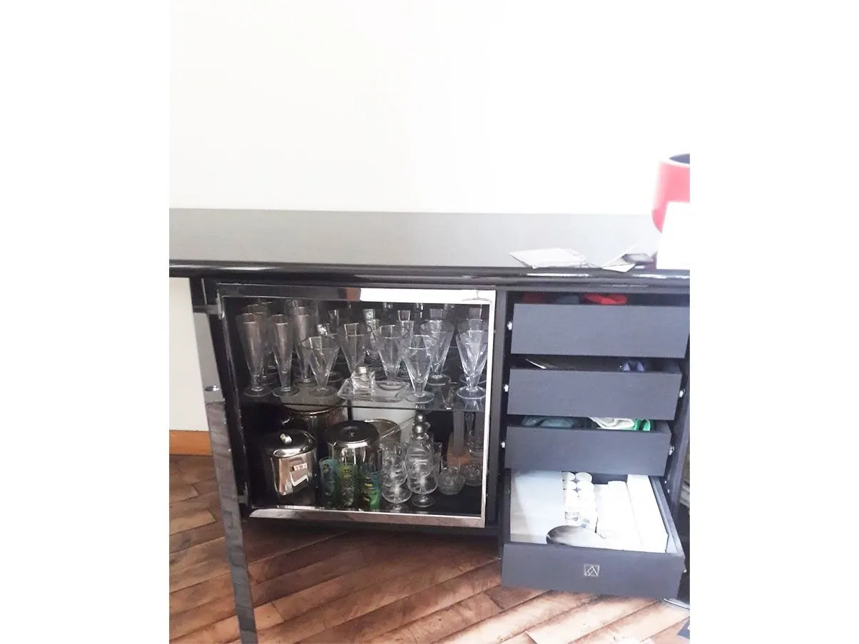 Sheraton designer sideboard in black wood 5