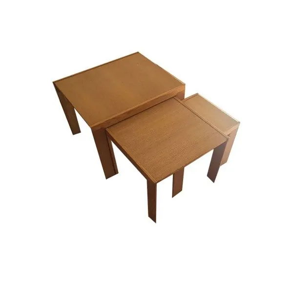 Nesting tables Afra and Tobia Scarpa oak wood, Cassina image