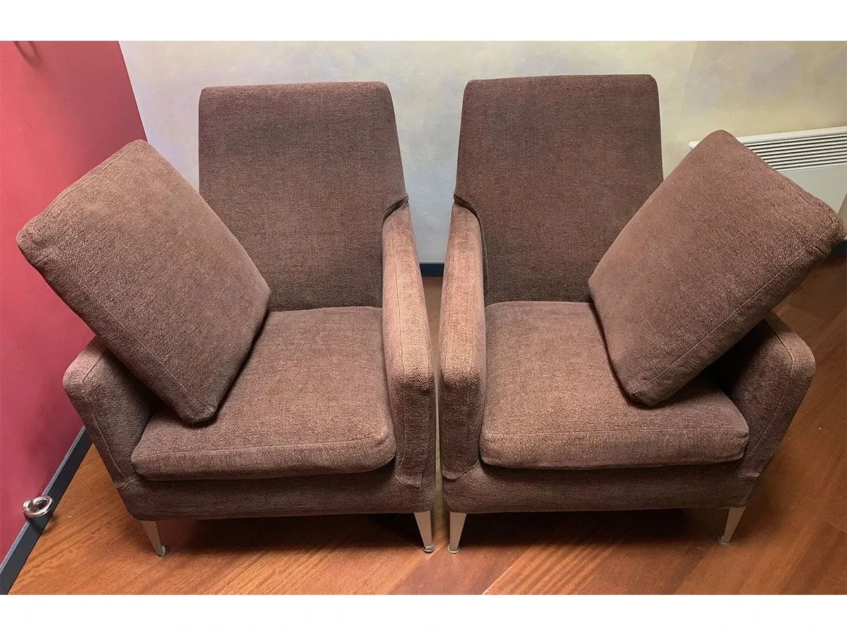 Set 2 poltrone Dandy in tessuto (marrone), B&B Italia 1