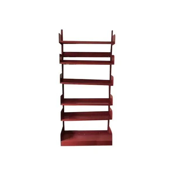 Vintage red metal shelf, image