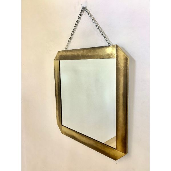 Specchio con cornice in ottone (anni '70) image