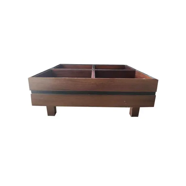 Tavolino contenitore di Carlo Hauner in legno (anni '60), 2