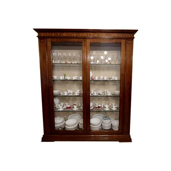 Vintage wooden display cabinet with glass doors, Cantiero image