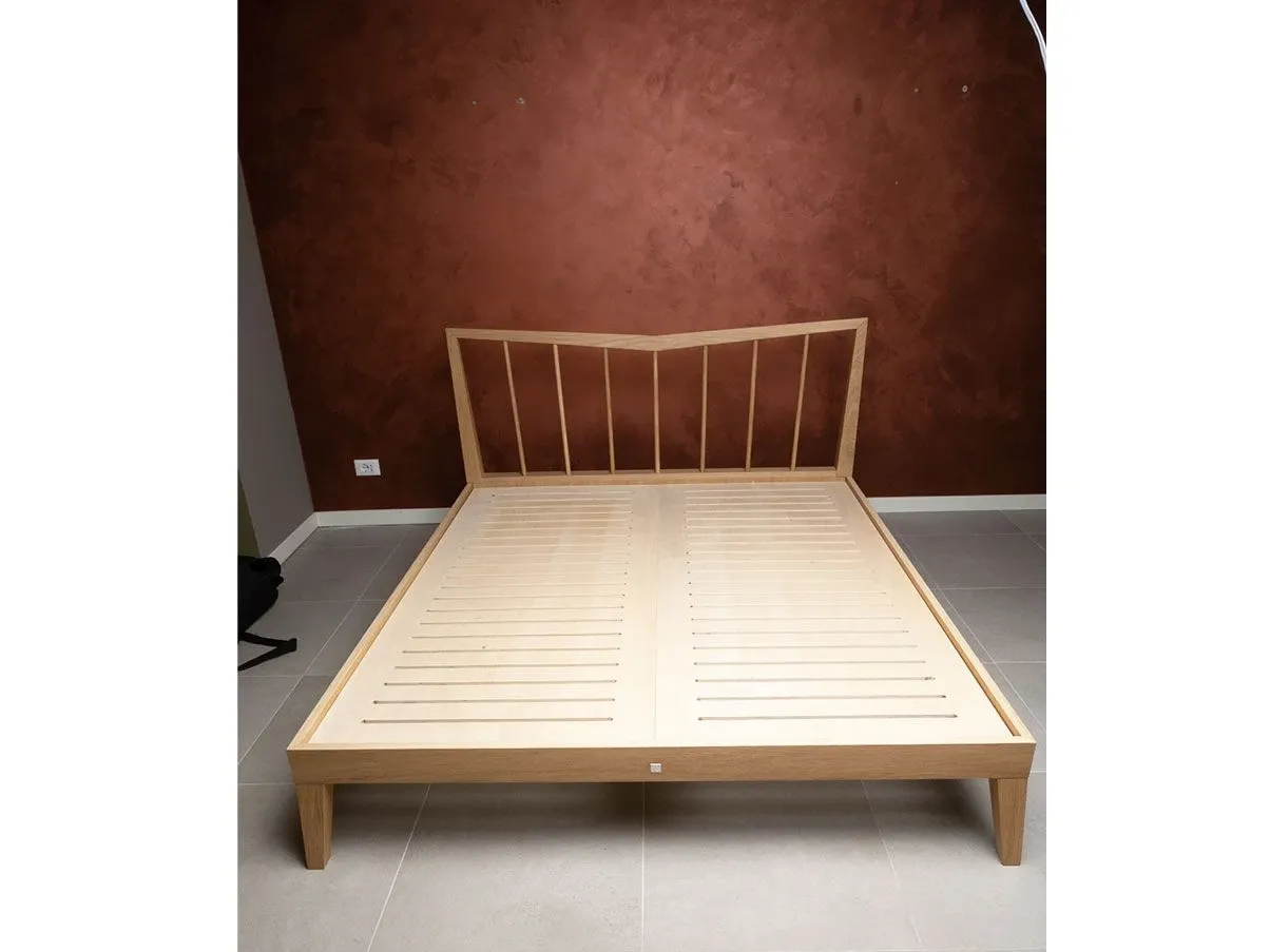 Letto matrimoniale Mons legno massello rovere, Disegno Mobile 8