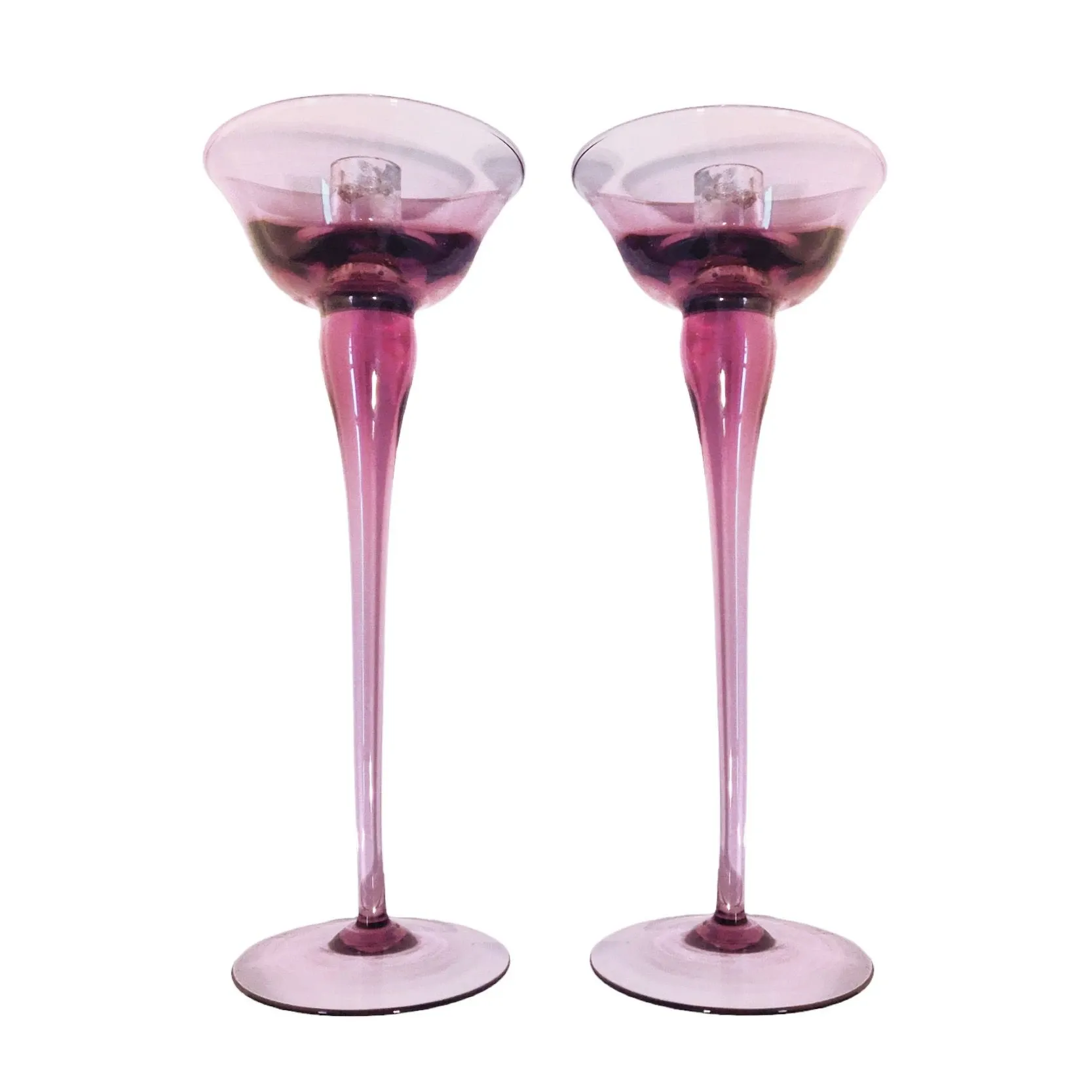 Set of 4 colored table candlesticks, IVV 1