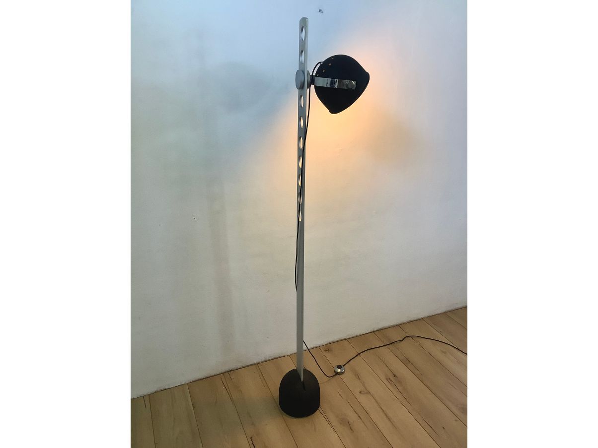 Vintage 70s perforated aluminum floor lamp Main