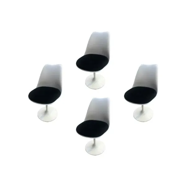 Set of 4 Tulip swivel chairs in plastic and aluminum, Alivar image