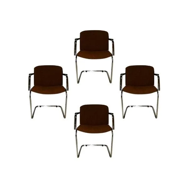 Set of 4 vintage Cantilever dining armchairs (1970s), image