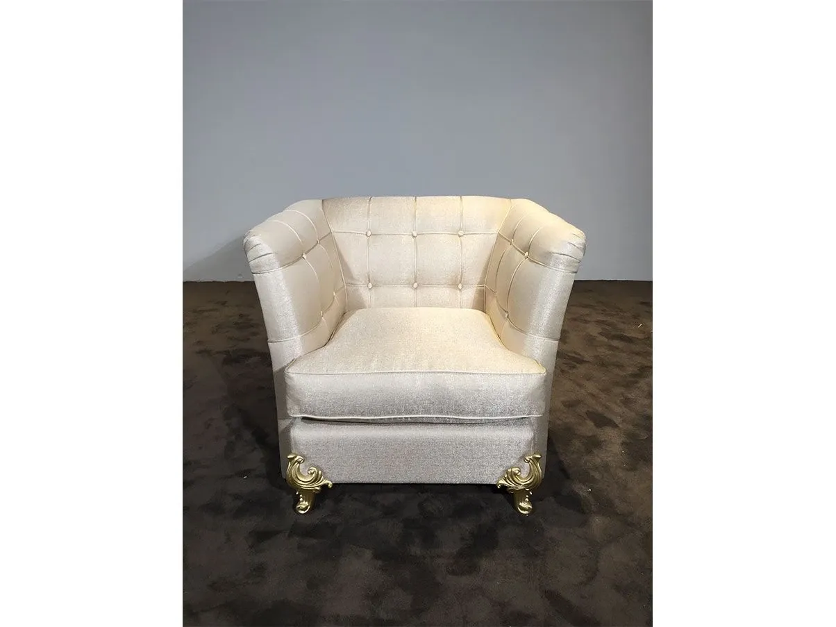 King armchair with armrests in fabric (white), Bruno Zampa 3