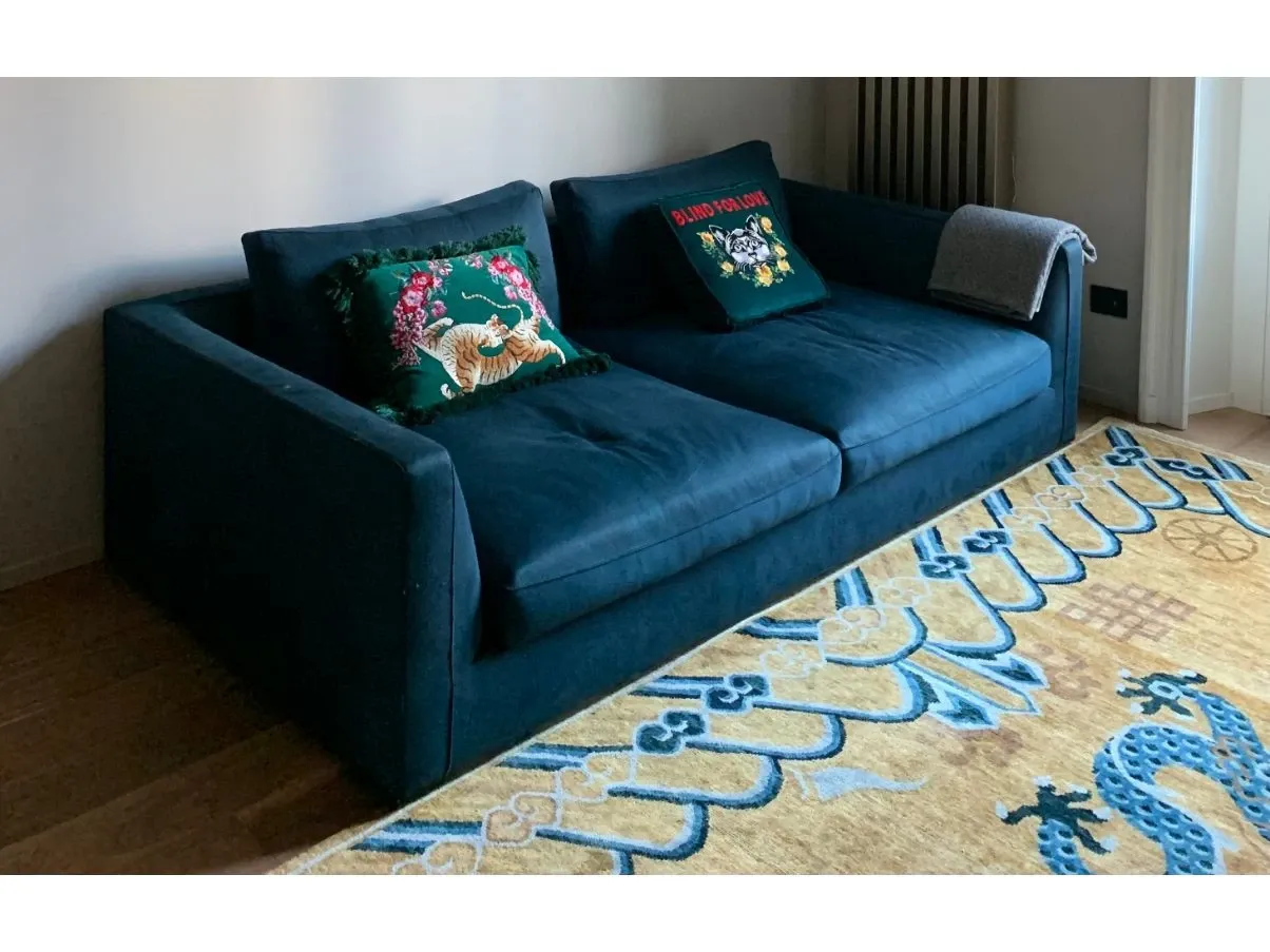 Richard 3-seater sofa in blue fabric, B&B Italia 1