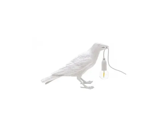 Bird Lamp White Waiting 