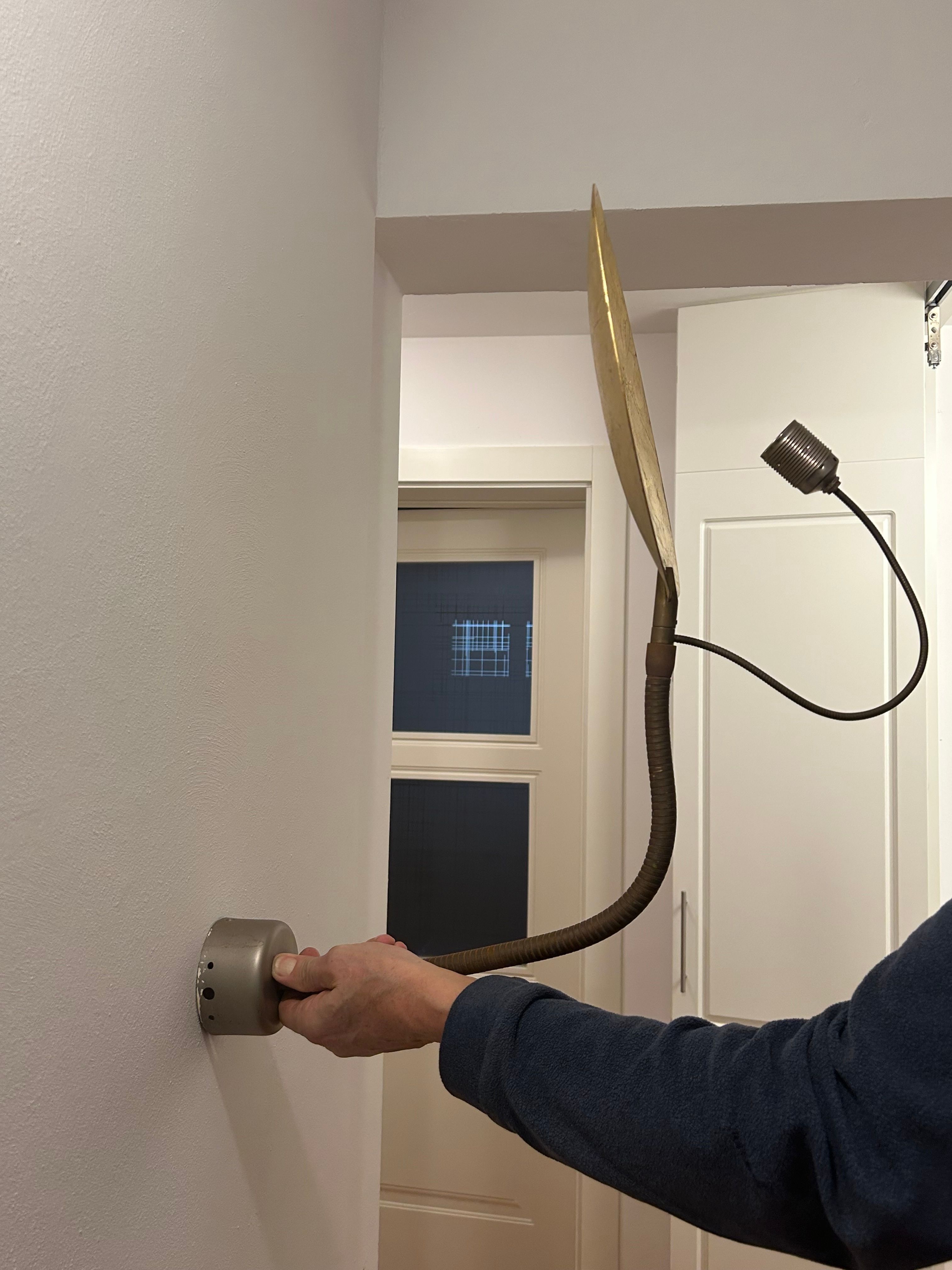 Gold Wall Light in Brass and Gold Leaf Main