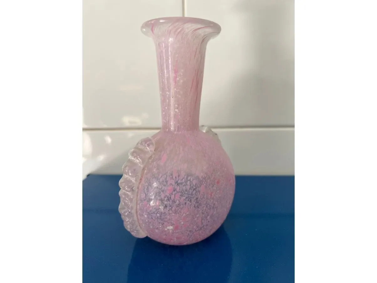 Vintage Glasvase Rosa (80er Jahre) 7