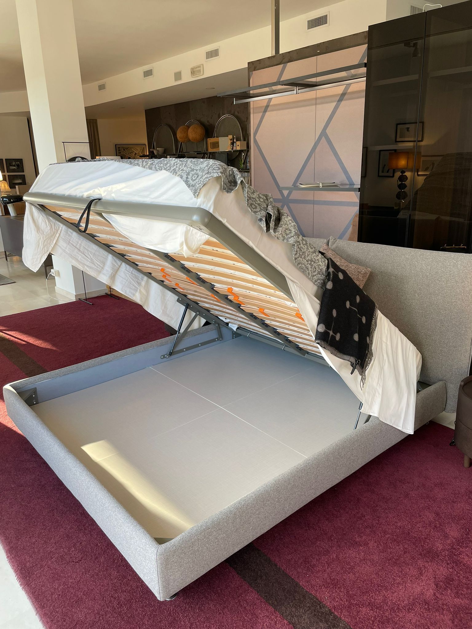 Letto matrimoniale con contenitore Icaro in tessuto, Biba Salotti Optional7