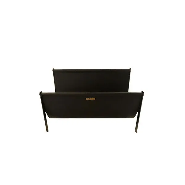 Magazine rack in steel and leather (black) 2