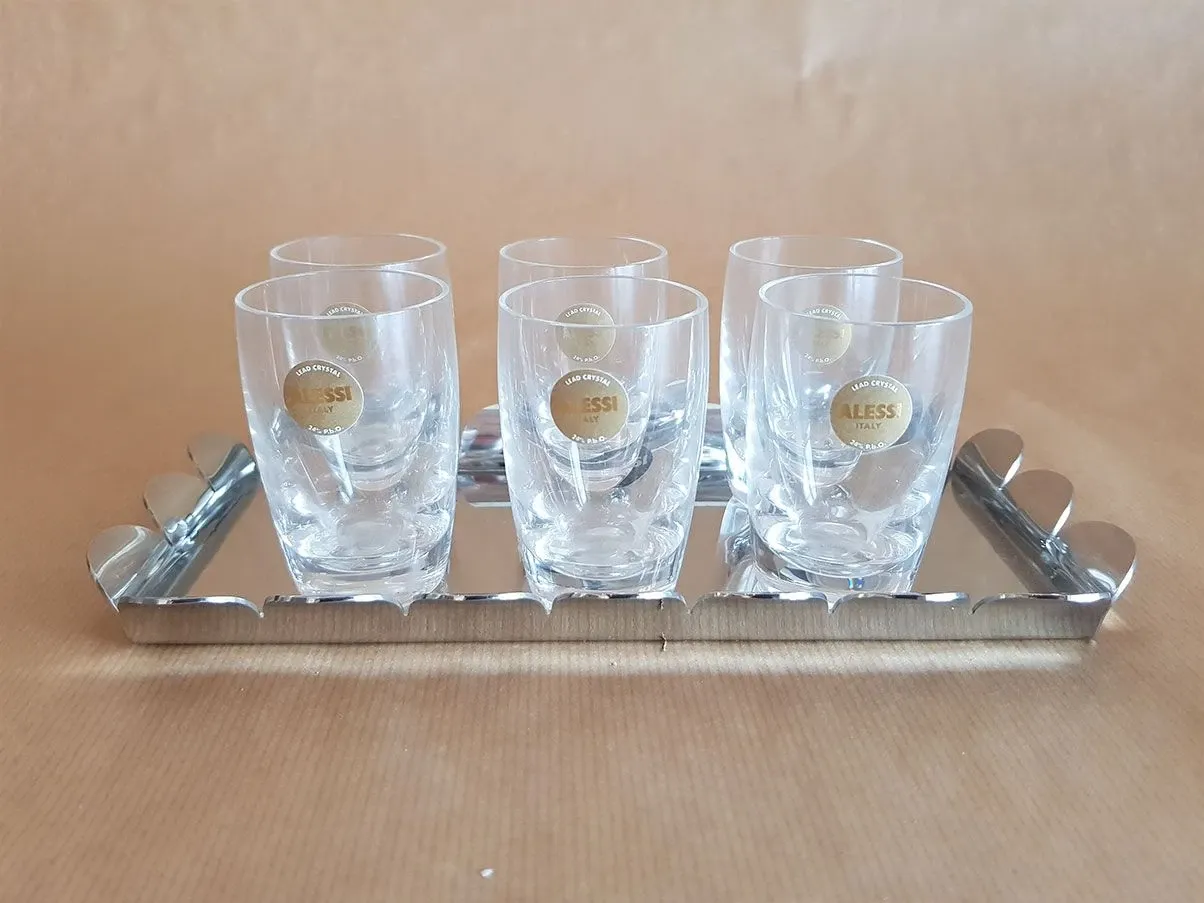 Set vassoio Piccolo Recinto e 6 bicchierini Orseggi, Alessi 1