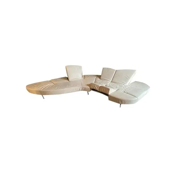 Flap sofa by Francesco Binfare in leather (white) 5