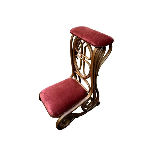 Inginocchiatoio vintage in legno e velluto (rosso), Thonet image