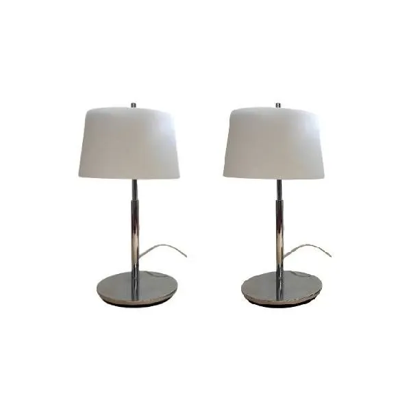 Set of 2 opal glass table lamps, Fontana Arte image