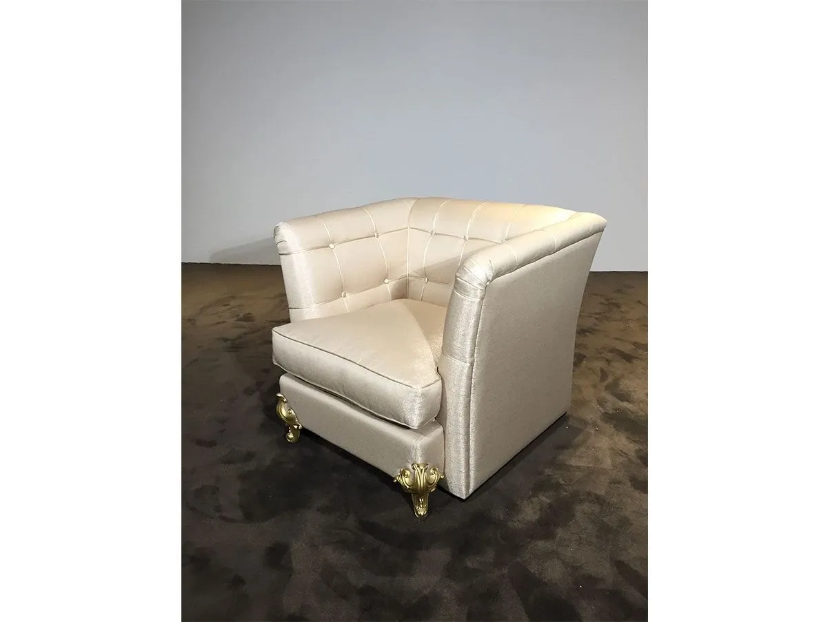 King armchair with armrests in fabric (white), Bruno Zampa 