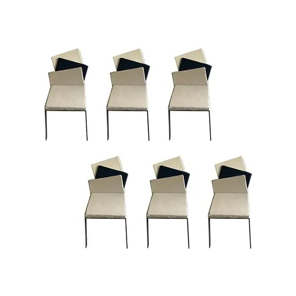 Set of 6 Karina chairs in lacquered metal (black), Compar image