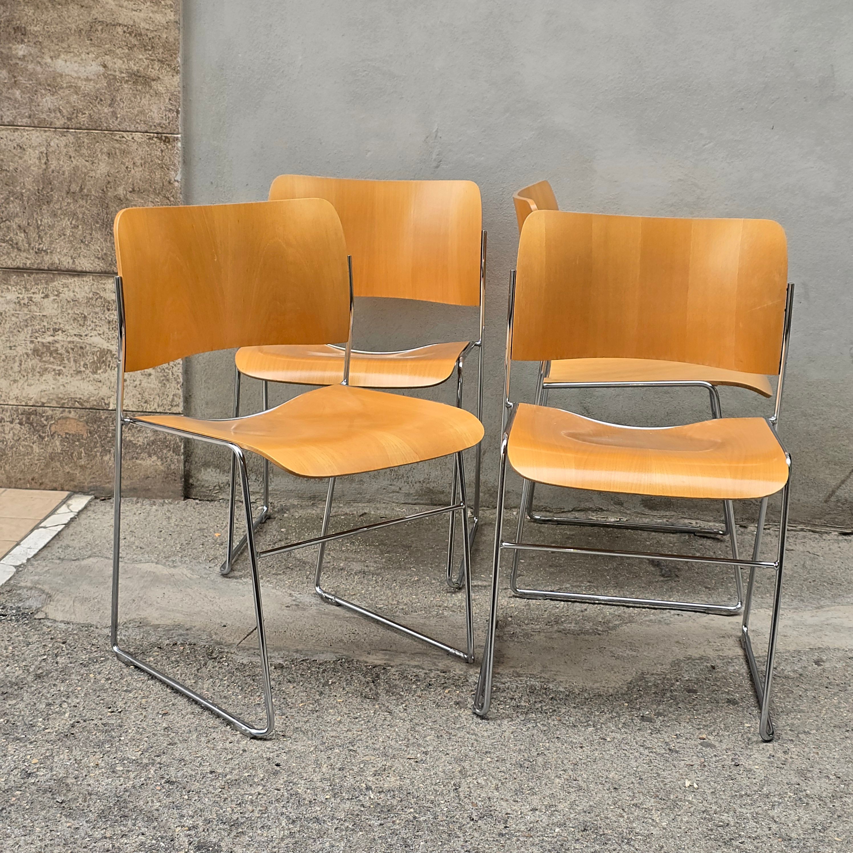 Set di 4 sedie in faggio curvato di David Rowland (anni '60) Main