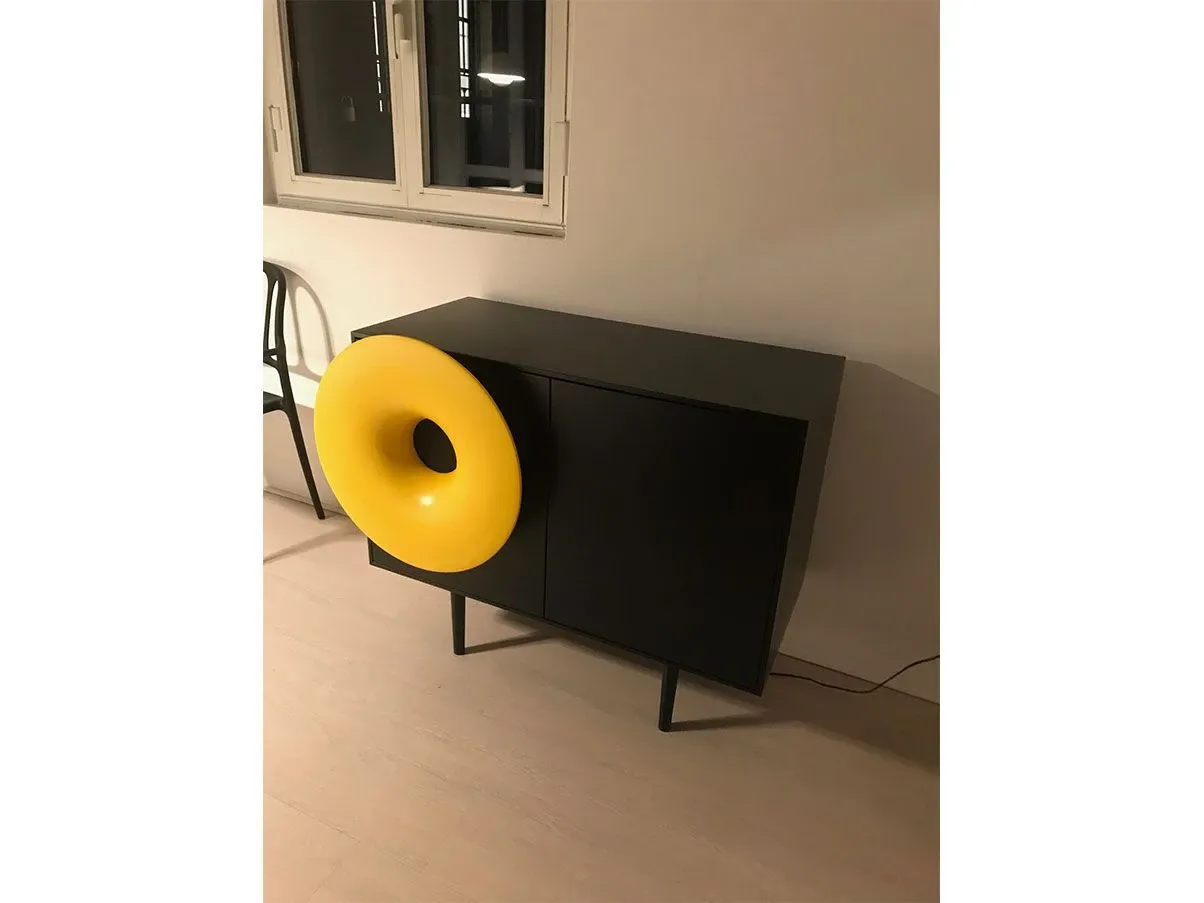 Caruso musical sideboard with wooden speaker (black), Miniforms 2