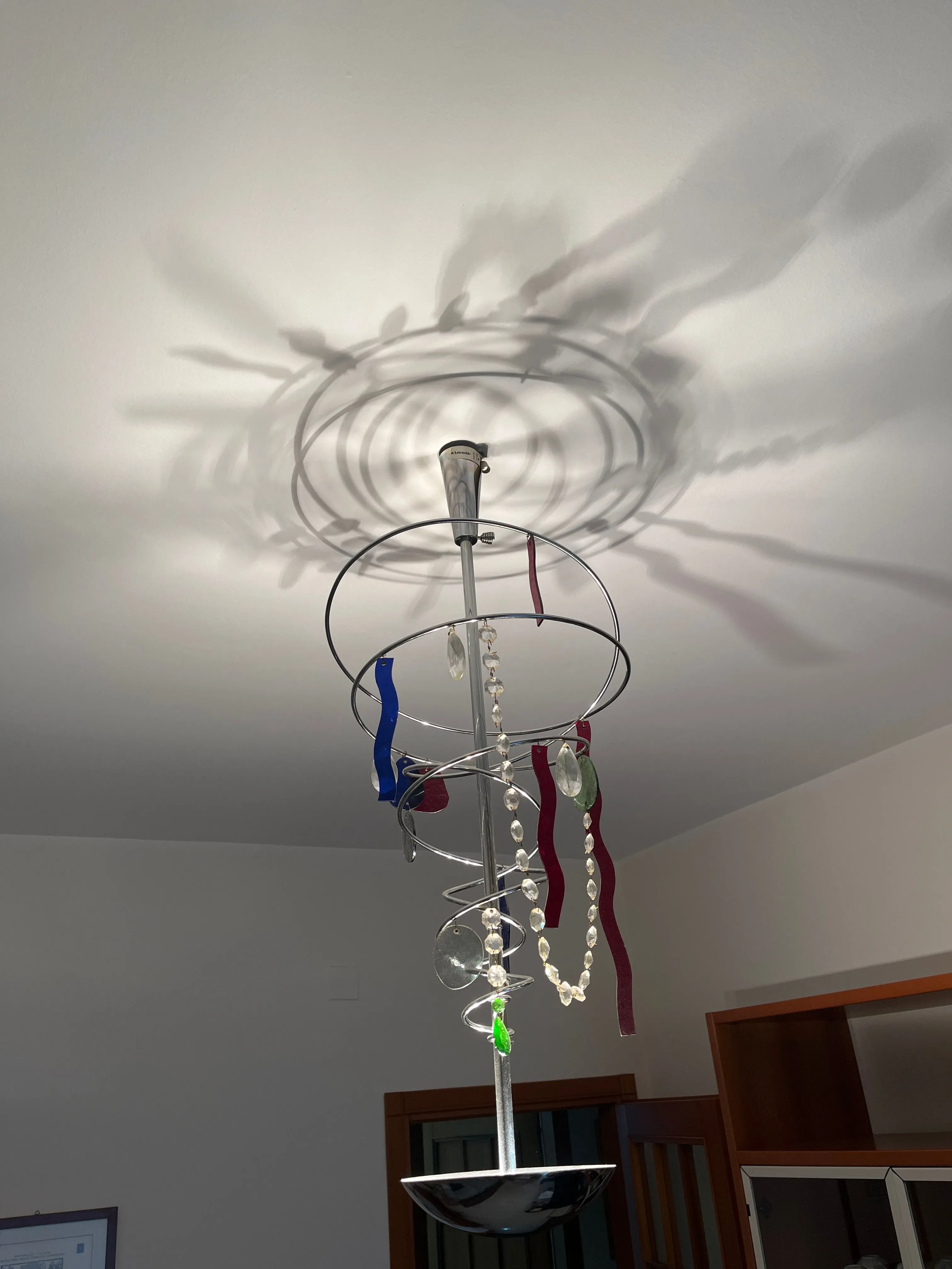 Lampadario in acciaio e vetro Cipria collezione MiTo 1