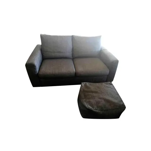 2-Sitzer Sofa mit Hocker aus Stoff 3