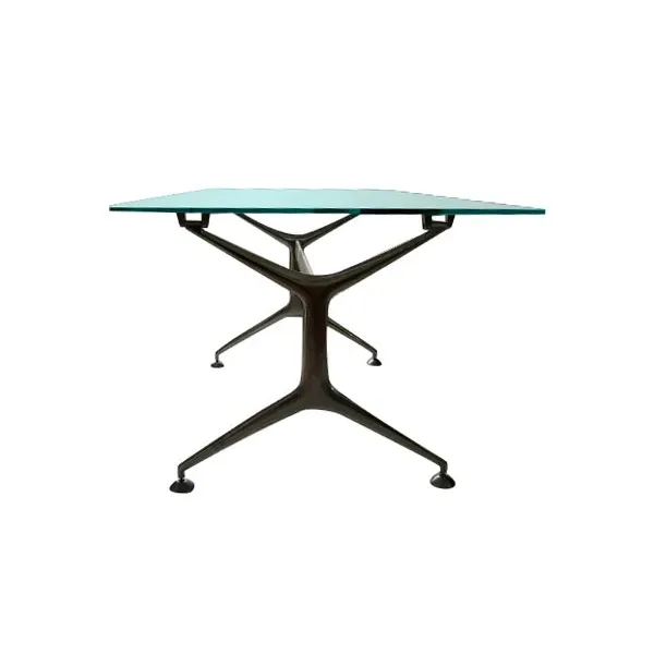 Frametable rectangular table in glass and metal, Alias image