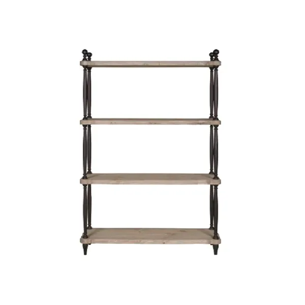 Industrial double-sided bookcase in wood and iron, Design By Us image