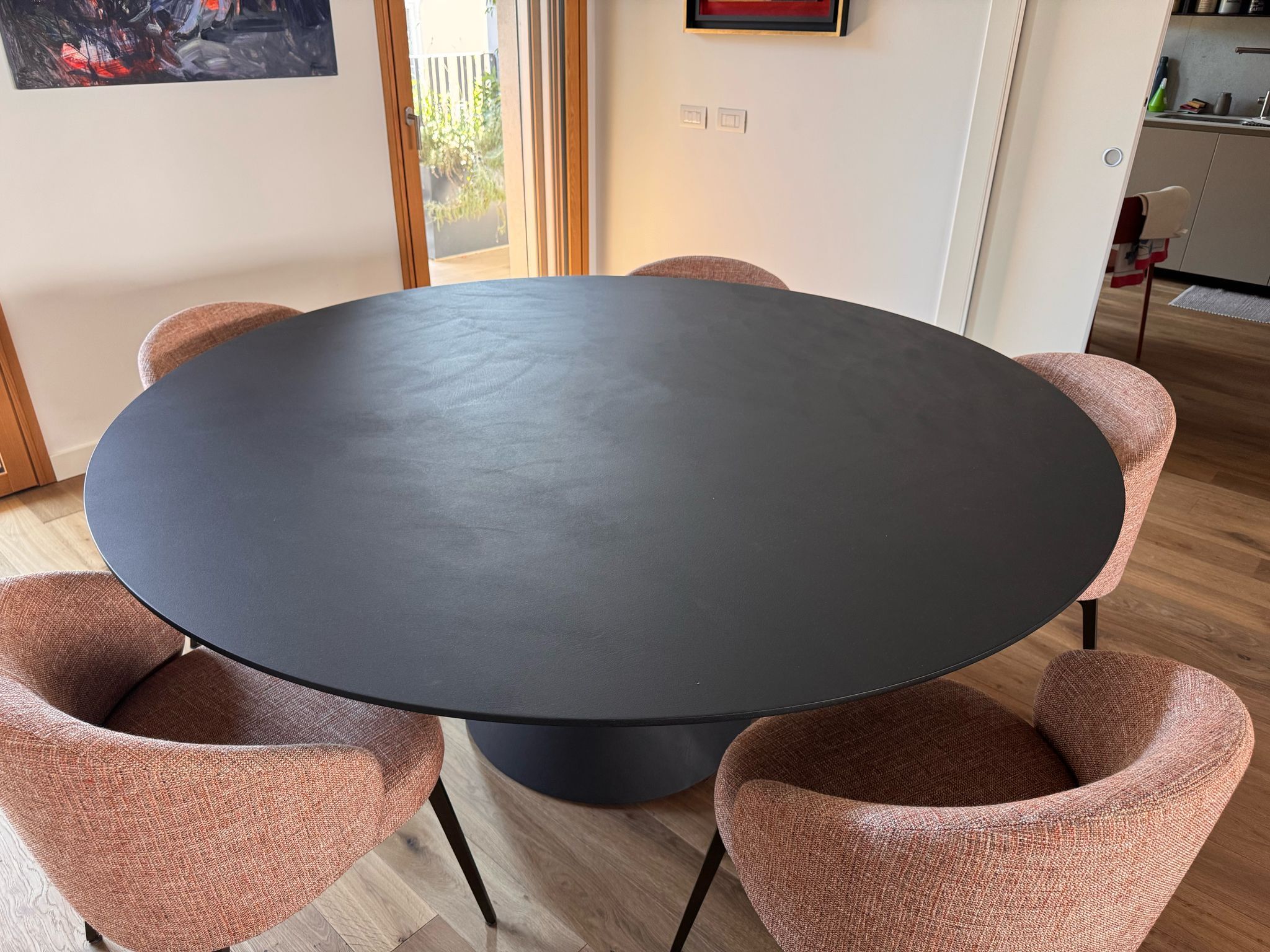 Marc Krusin Black Round Dining Table Clay 8