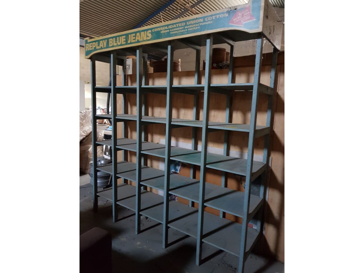 Vintage Replay Wooden Shelving Unit (1970s)