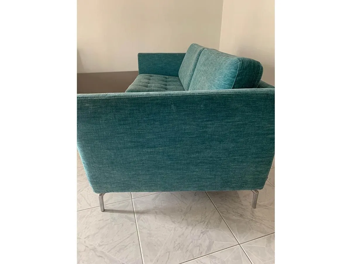 Set divano 3 posti 2 poltrone velluto (azzurro), BoConcept 4