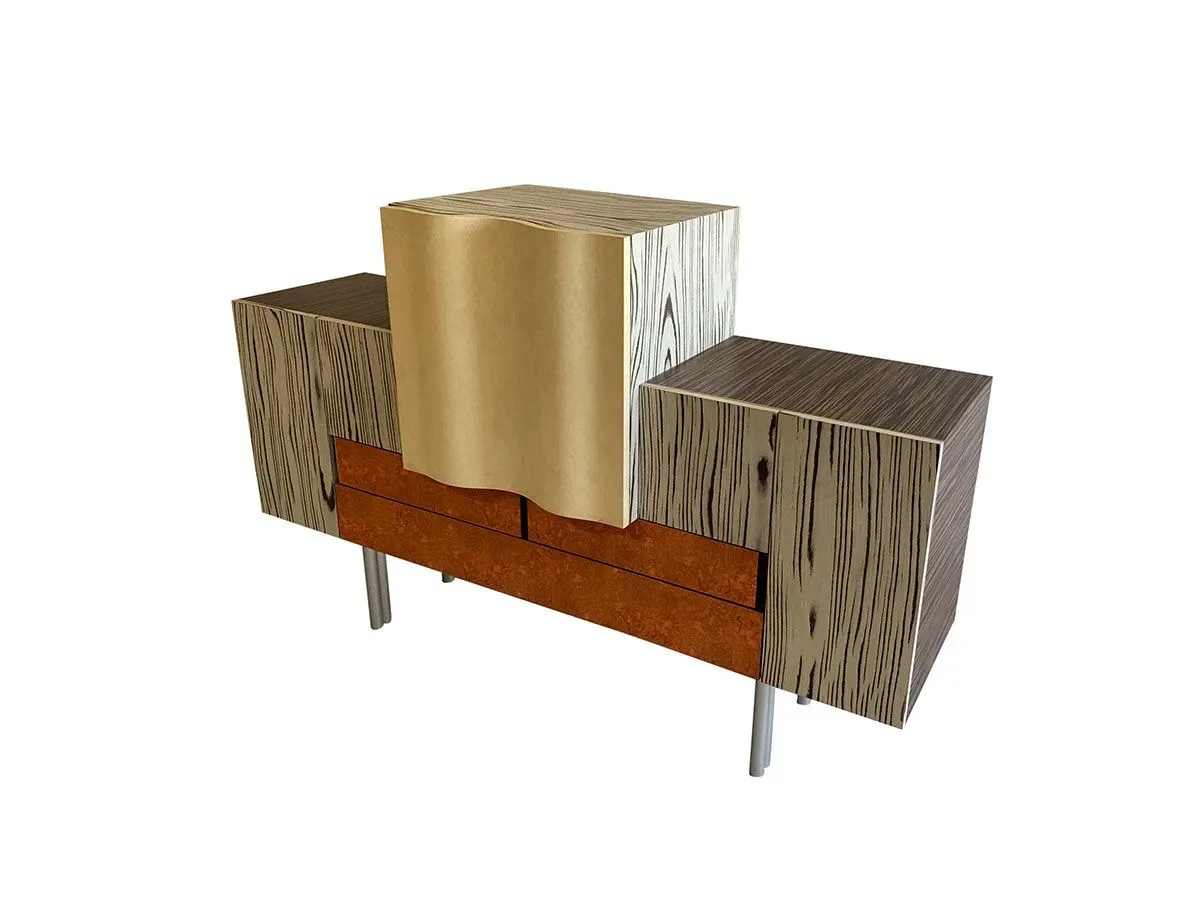 FS015 sideboard with zebra wood doors and drawers, Carpanese Home 3
