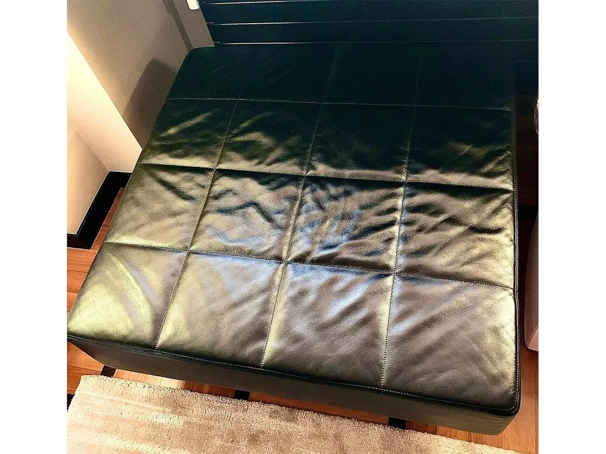 Divano 3 posti Quadra con pouf pelle (nero), Poltrona Frau 4