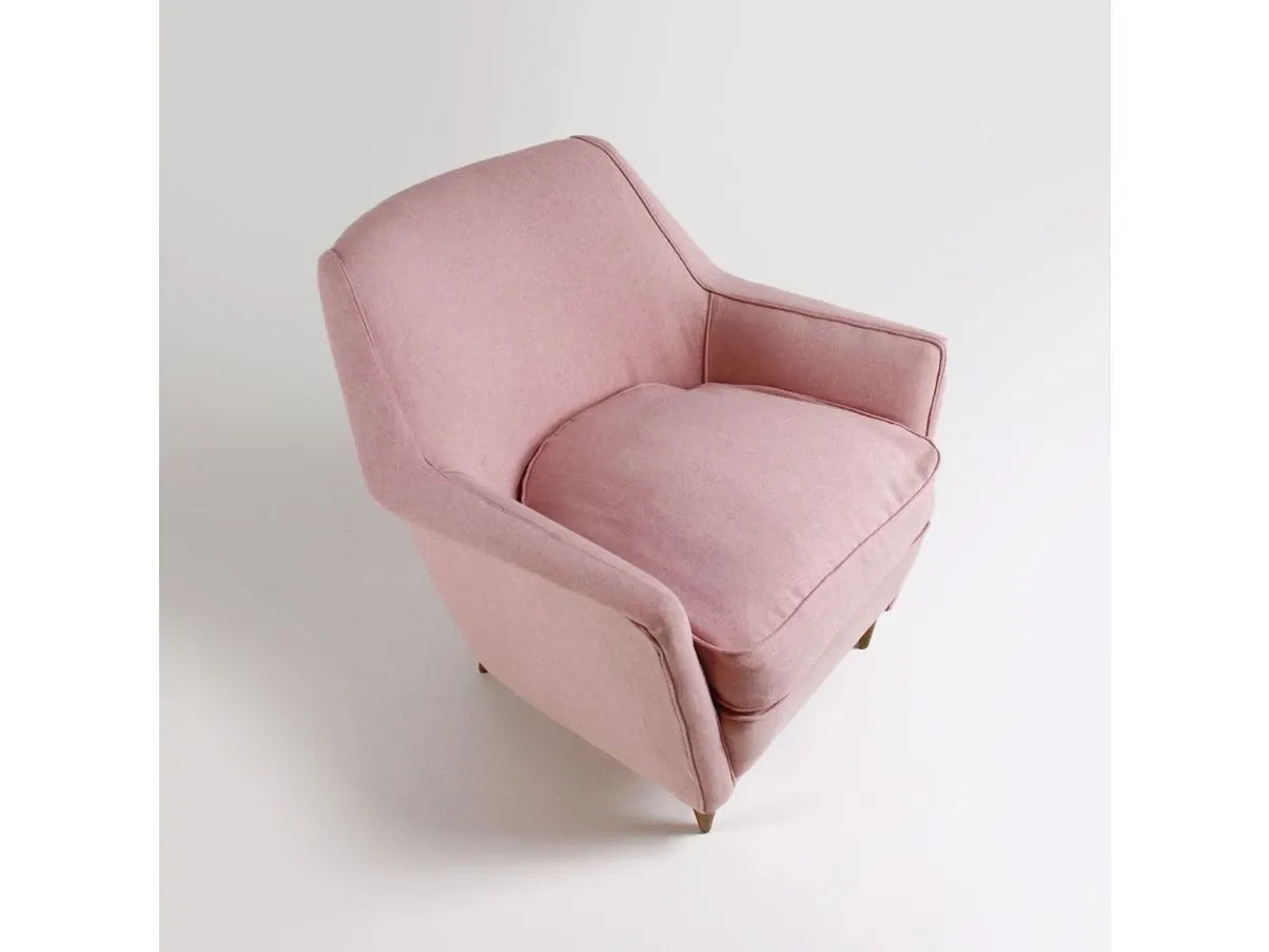 Poltrona vintage in tessuto rosa (anni '50),  4
