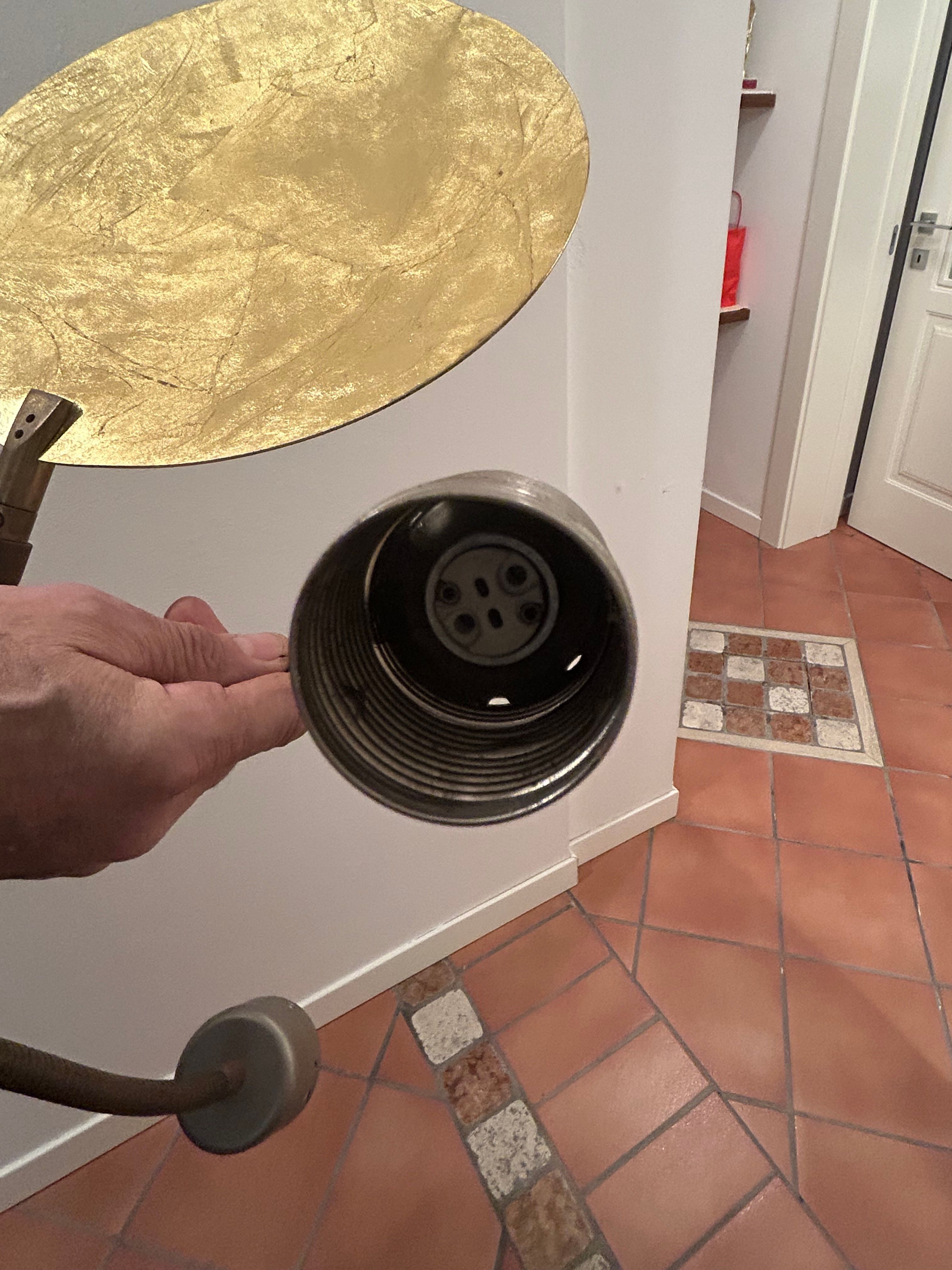 Gold Wall Light in Brass and Gold Leaf Front