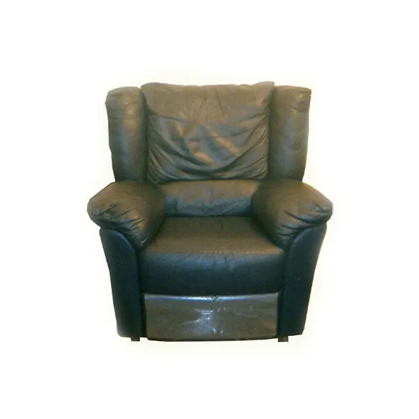 Swivel leather armchair with footrest and adjustable vintage image