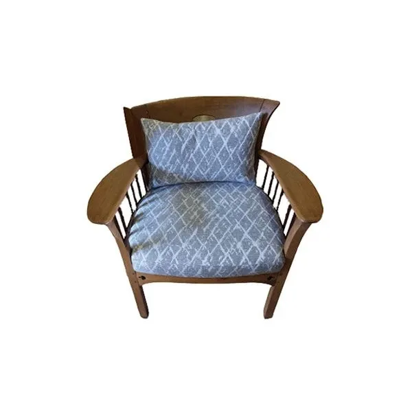 Vintage armchair in oak and fabric (1950s), Giorgetti image