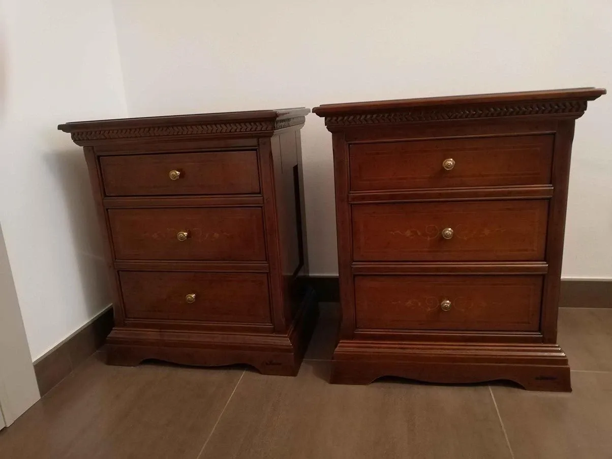 Set of 2 I Ciliegi bedside tables with floral decorations 4