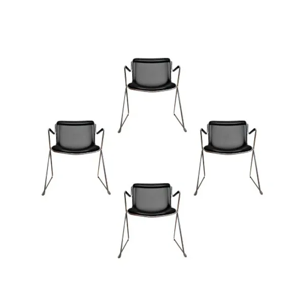 Set of 4 Penelope chairs with metal sled base, Castelli image