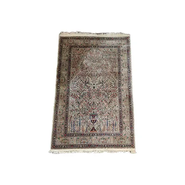 Karshan Kork rectangular rug in vintage wool with fringes image