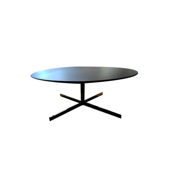 Bob D80 coffee table metal and leather (anthracite), Poltrona Frau image