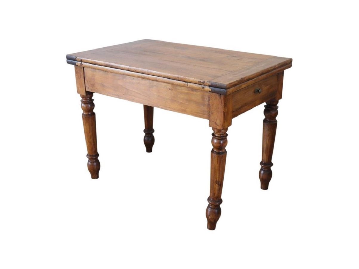 Vintage solid poplar wood table (19th century), image
