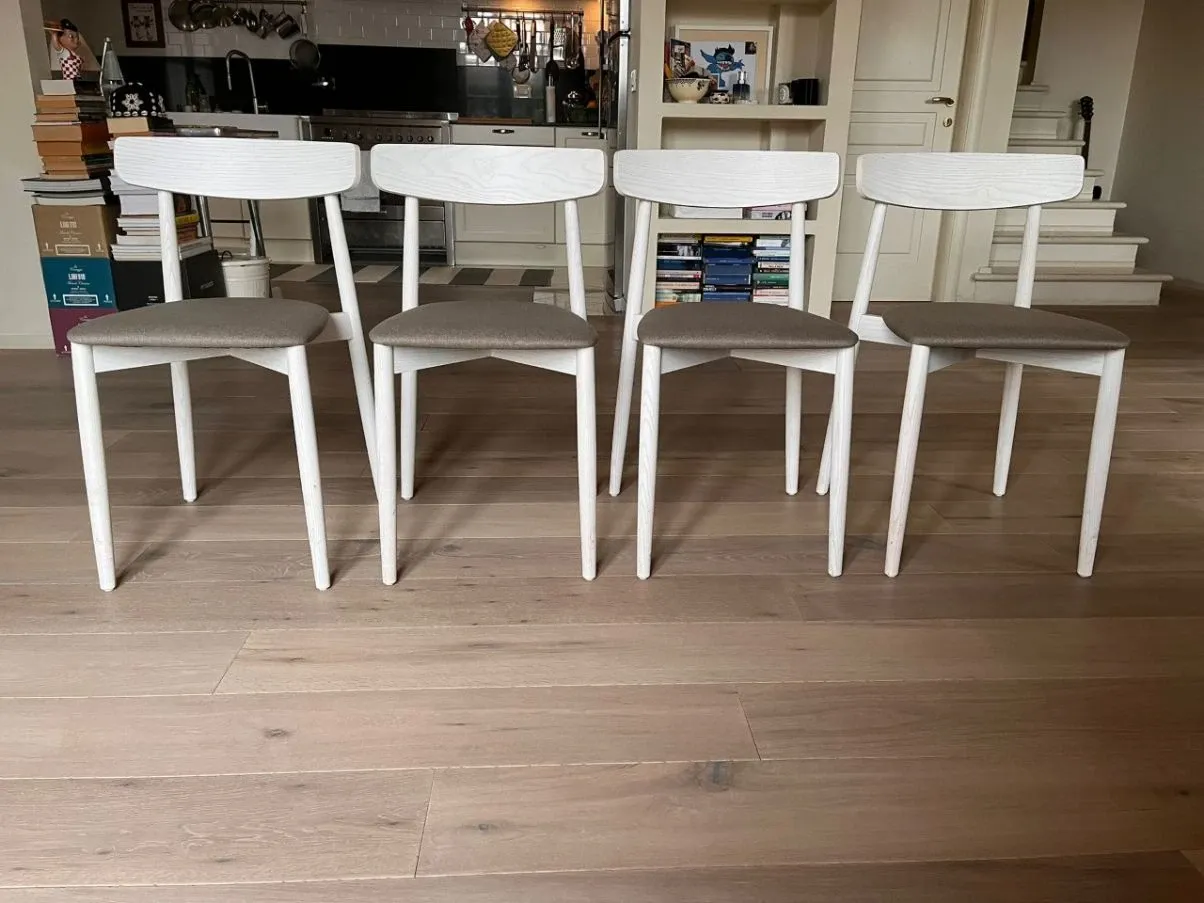 Set of 4 Claretta chairs in bleached ash, Miniforms 5