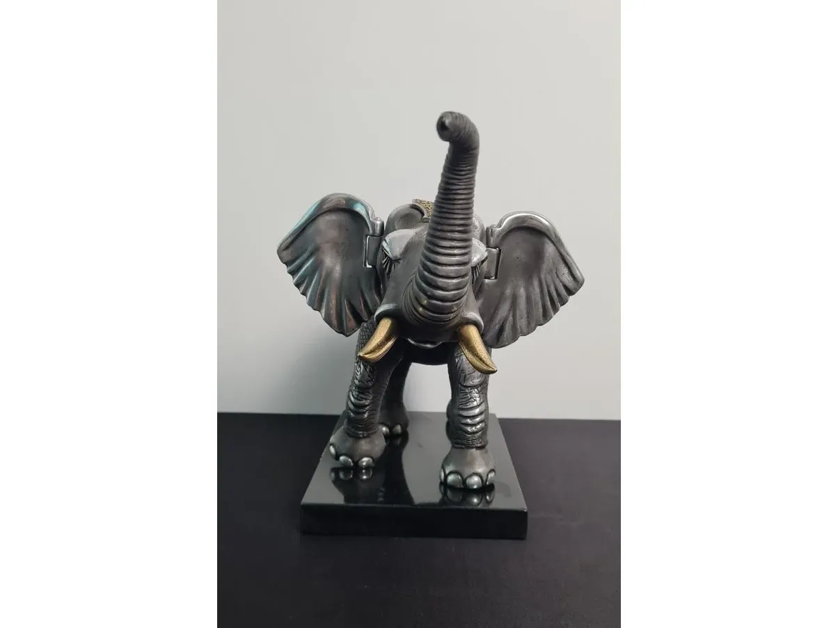 Scultura Elefante placcata oro e argento, Frank Meisler 6