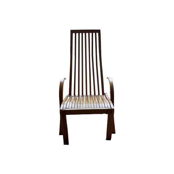 Wooden chair with reclining backrest, Sartori image