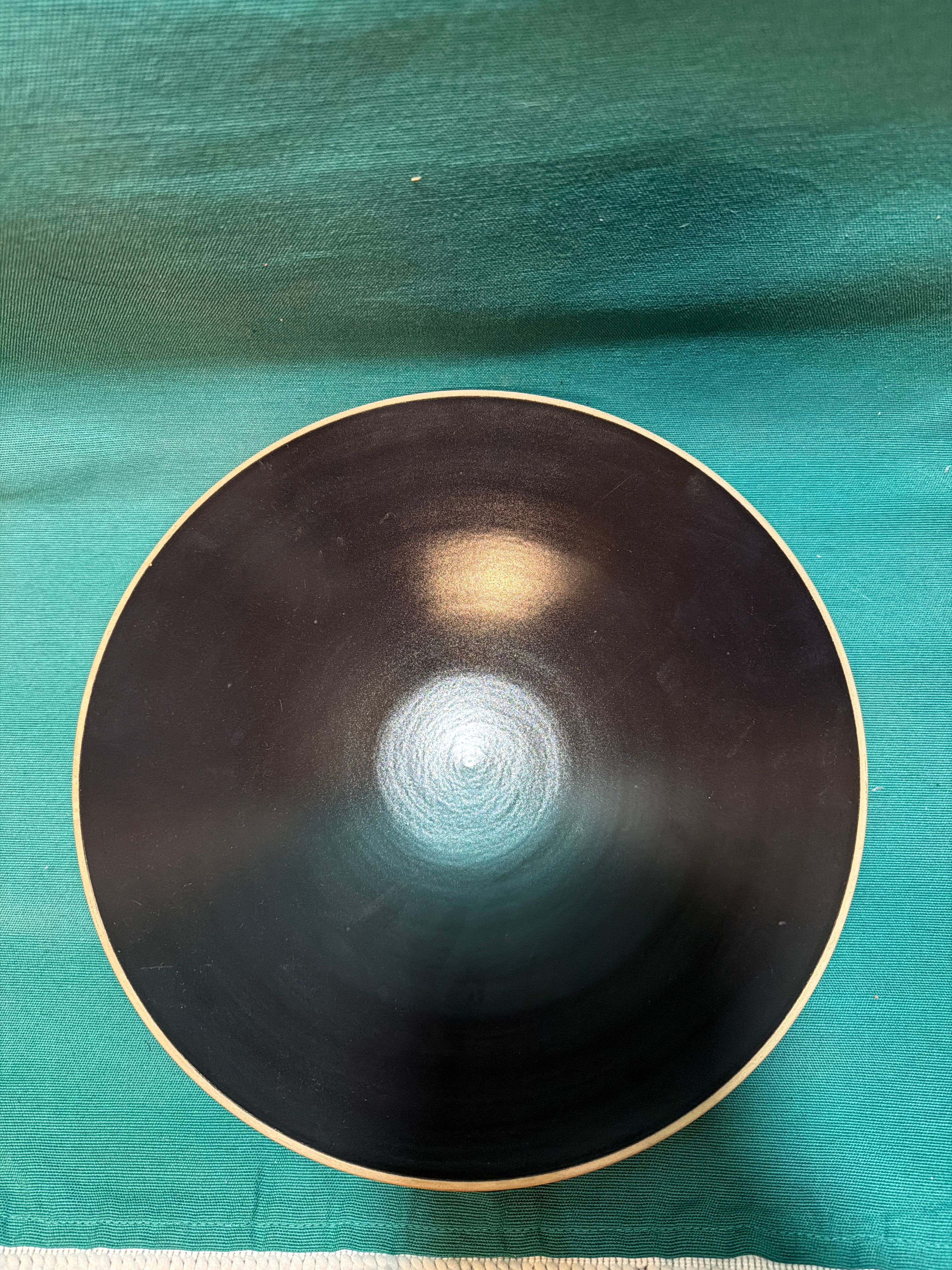 Schwarze Keramik Schale/Obstschale von Franco Bucci (1970er Jahre) Main