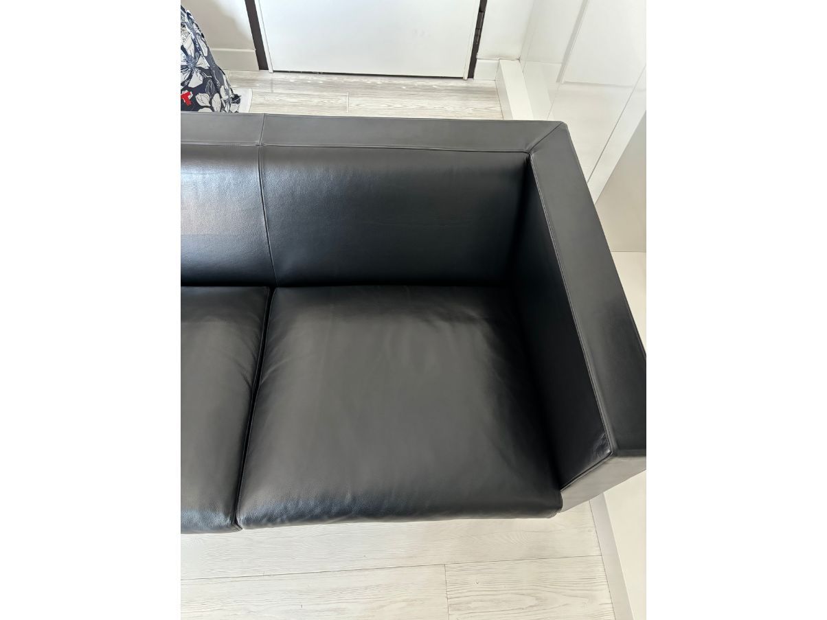 3-seater sofa in black eco-leather, Minotti Defects
